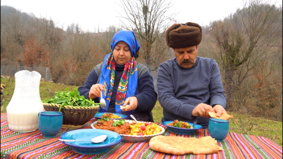 بهترین دستور پخت جیگر گوسفند - درست کردن جغوربغور روستایی - زندگی روستایی