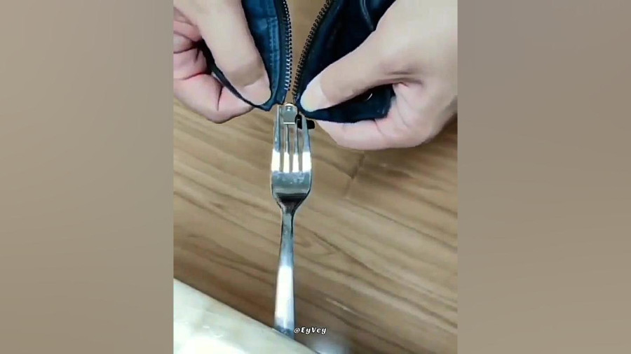 درست کردن زیپ با چنگال
