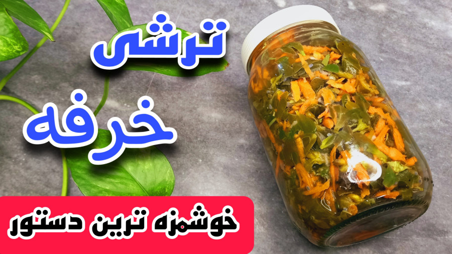 طرز تهیه ترشی خرفه خانگی خوشمزه و پرخاصیت/روش تهیه ترشی پرپین/ترشی خرفه/ترشی