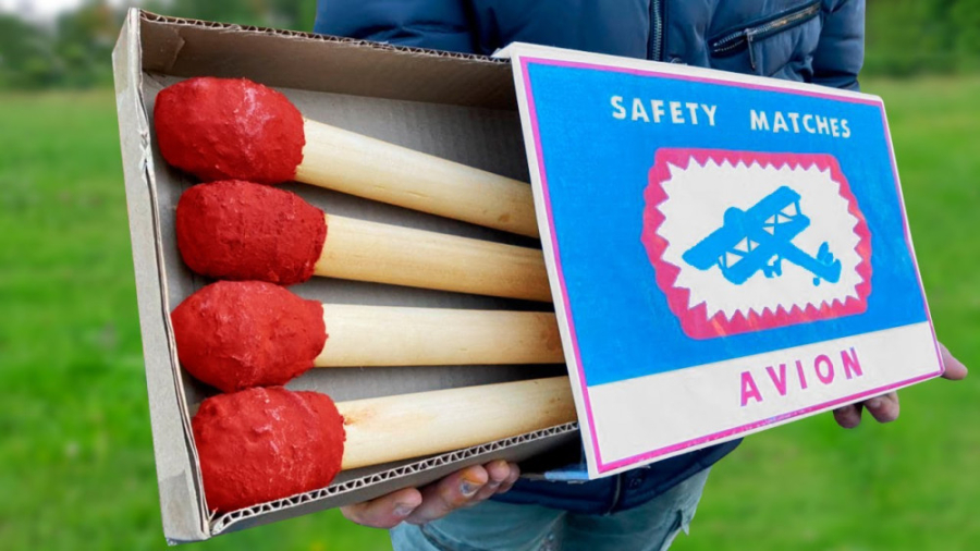 آزمایش جالب: ساخت کبریت های غول پیکر دست ساز قابل استفاده