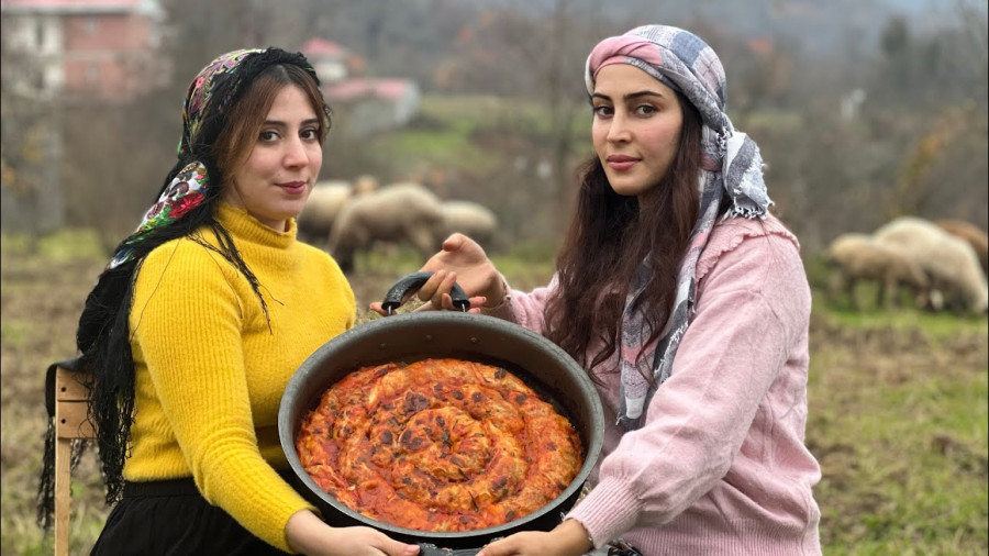 پخت بورک گوشت با سالاد شیرازی در طبیعت!