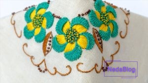 آموزش گلدوزی با دست روی مانتو
