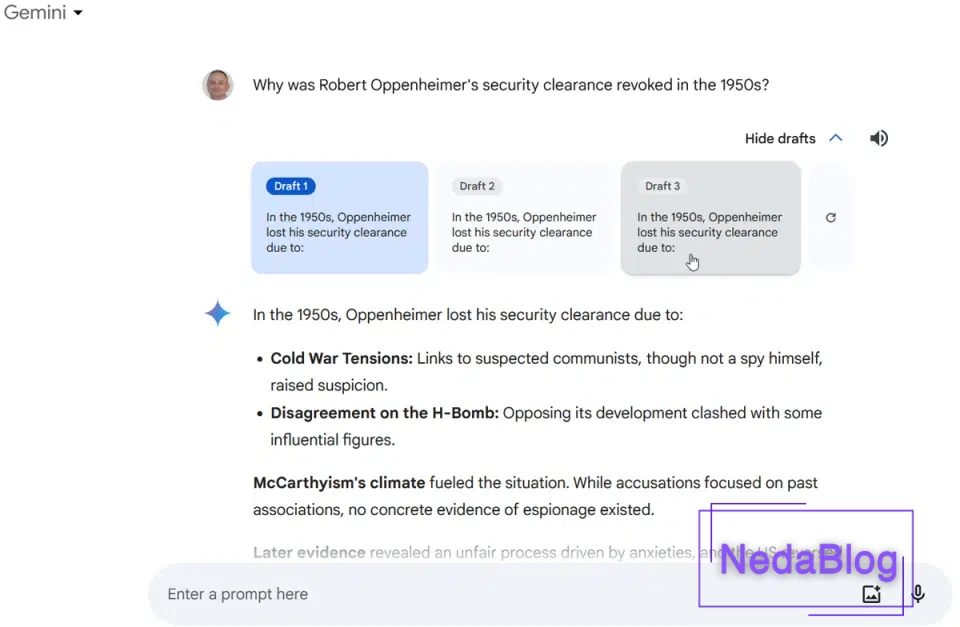 قابلیت ذرفت در جمینی (گوگل بارد سابق)