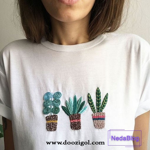 گلدوزی روی لباس