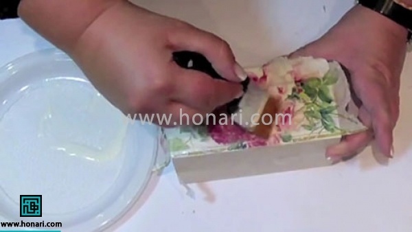 اموزش جعبه با طرح گل رز