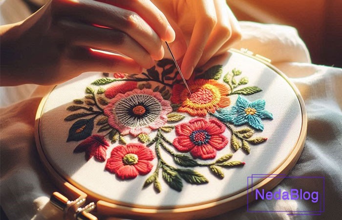 نکات مهم گلدوزی روی پارچه با سوزن: