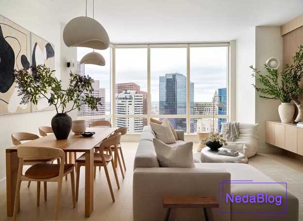 چیدمان میز ناهار خوری در پذیرایی