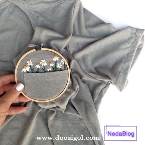 آموزش گلدوزی روی لباس