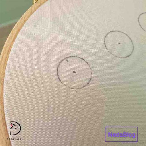 دوخت رز عنکبوتی در گلدوزی برزیلی گام اول