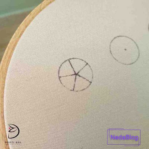 دوخت رز عنکبوتی در گلدوزی برزیلی گام دوم