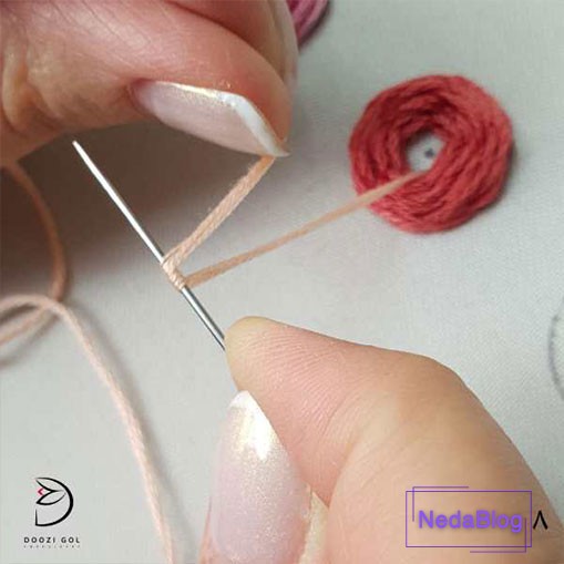 آموزش دوخت رز عنکبوتی در گلدوزی-8