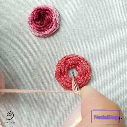 آموزش دوخت رز عنکبوتی در گلدوزی-10