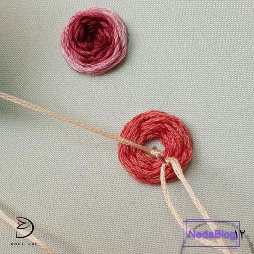 آموزش دوخت رز عنکبوتی در گلدوزی-12