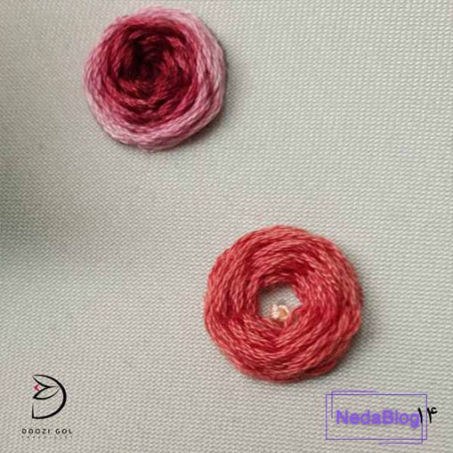 آموزش دوخت رز عنکبوتی در گلدوزی-14