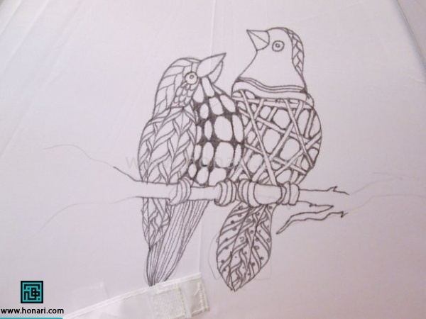 آموزش نقاشی روی پارچه چتر