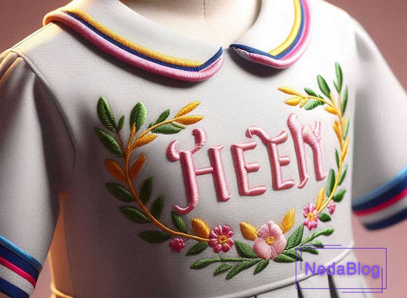 گلدوزی روی لباس دخترانه