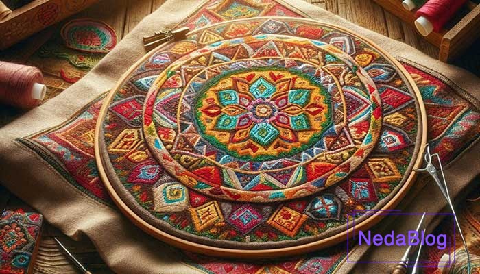 ابزار و مواد لازم براي گلدوزي روي نمد