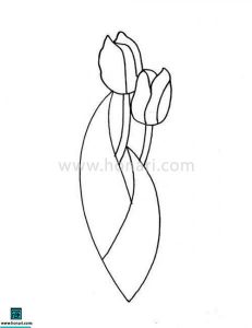 &nbsp;طرح نقاشی غنچه لاله