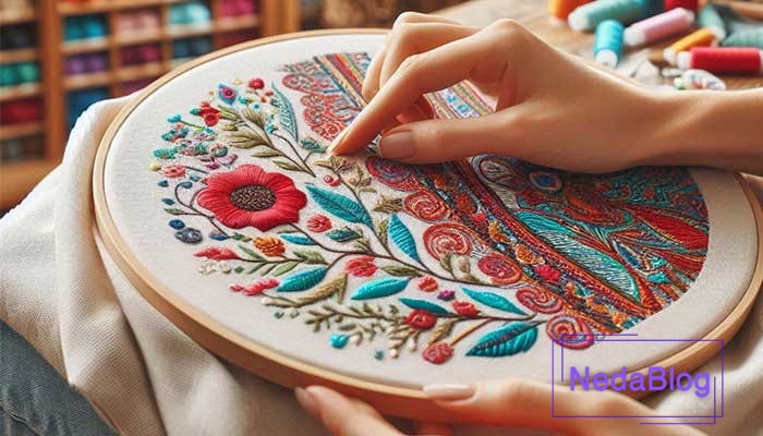 بستن گلدوزی روی پارچه‌های مختلف
