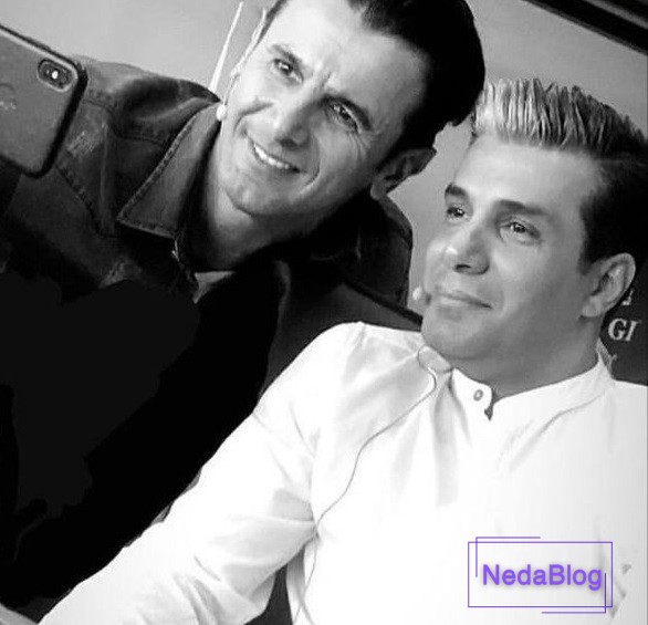 آریا عظیمی نژاد در کنار امین حیایی