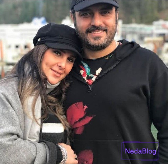 سام درخشانی در کنار همسرش
