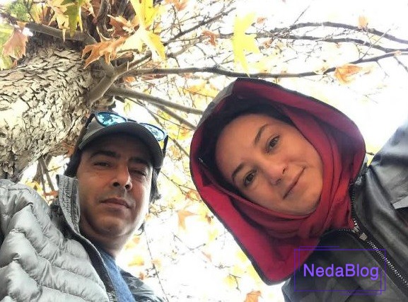 نیما فلاح در کنار همسرش سحر ولدبیگی
