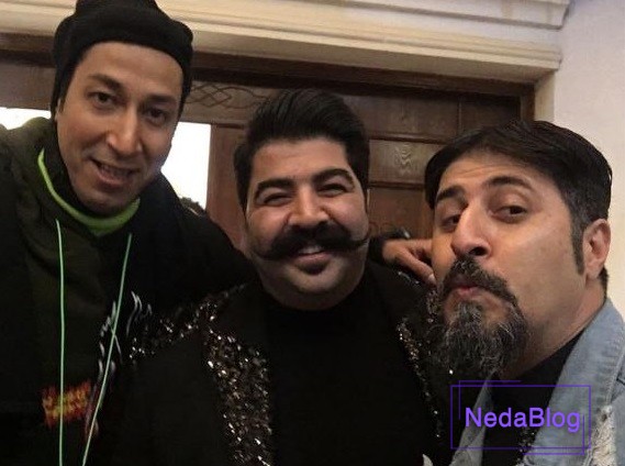 هومن حاجی عبداللهی در کنار بهنام بانی