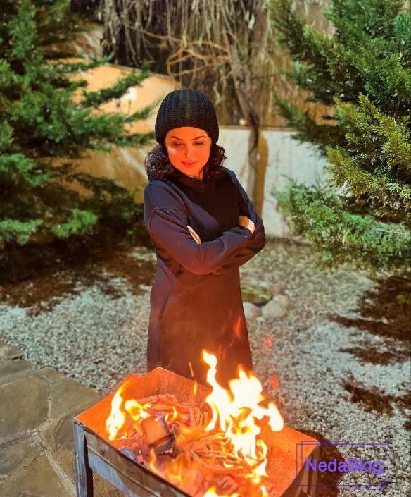 کمند امیرسلیمانی در کنار اتیش