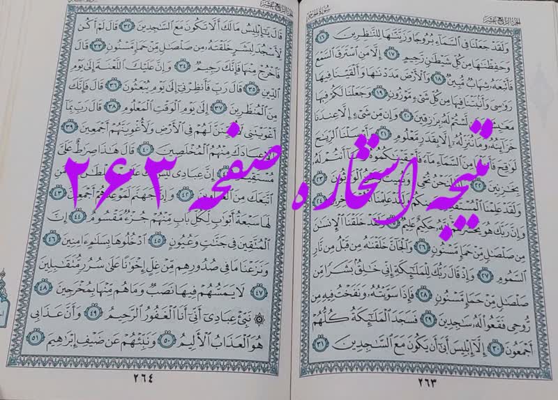 پاسخ استخاره ص 263 قران
