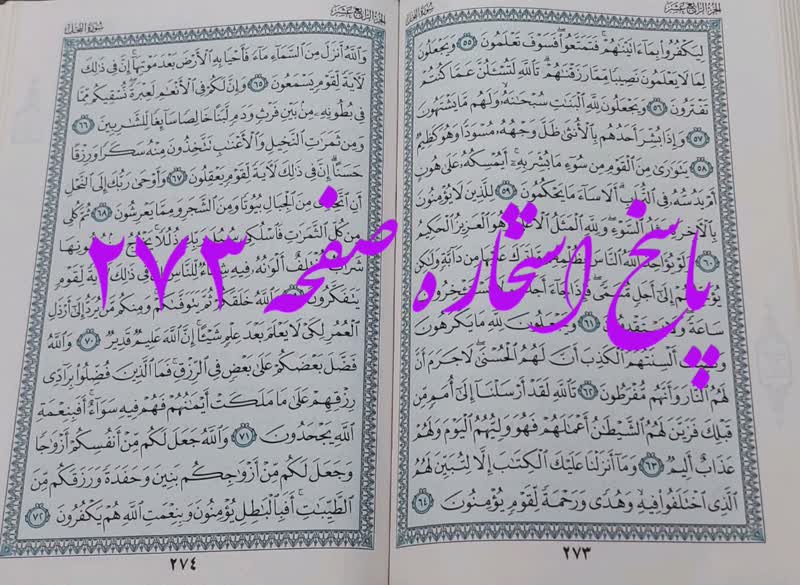 پاسخ استخاره ص 273 قران