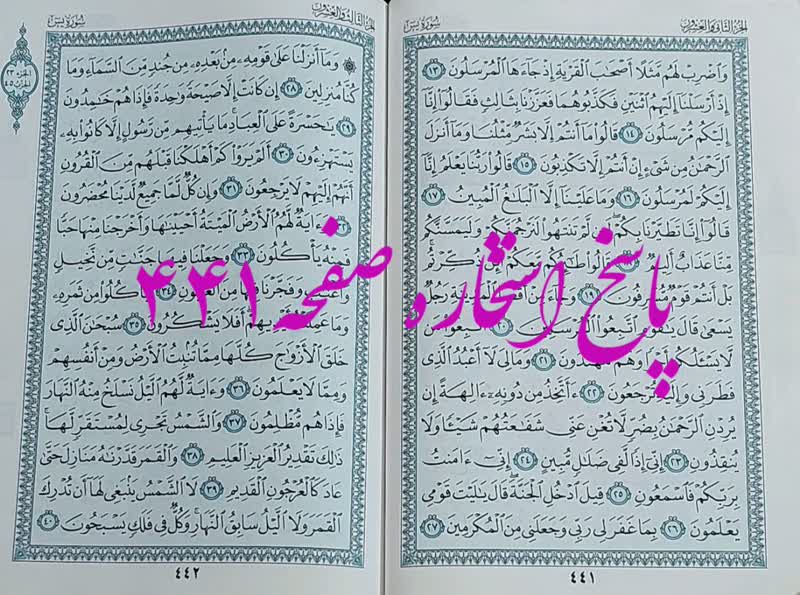 پاسخ استخاره ص 441 قران
