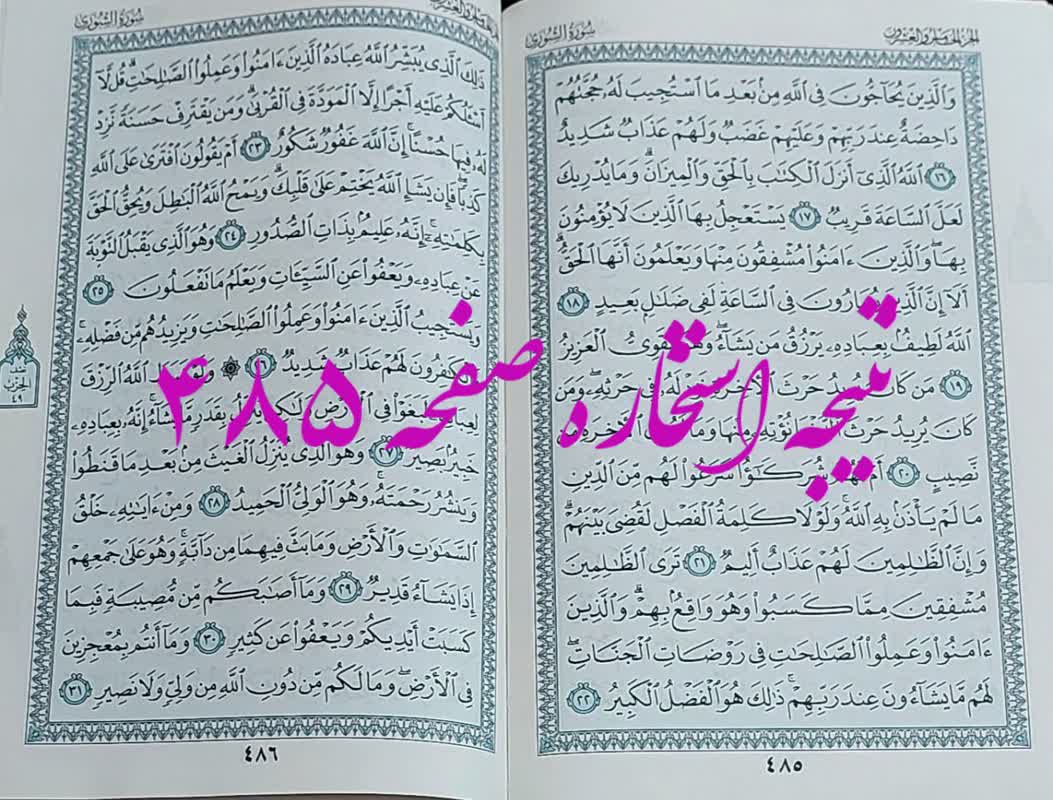 پاسخ استخاره ص 485 قران