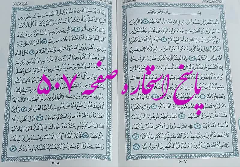 پاسخ استخاره ص 507 قران
