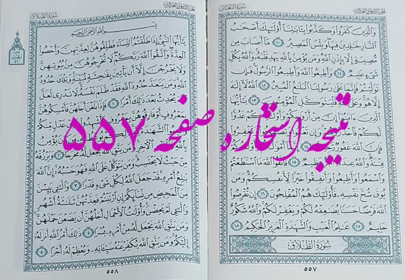 پاسخ استخاره ص 557 قرآن