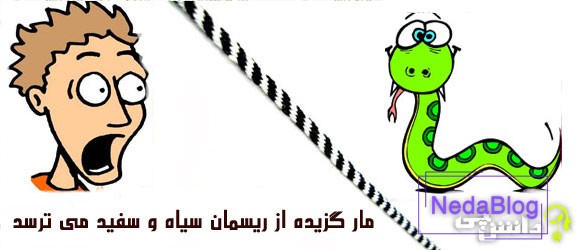مار گزیده از ریسمان سیاه و سفید می ترسد