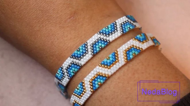 آموزش مرحله به مرحله ساخت دستبند منجوقی با سوزن