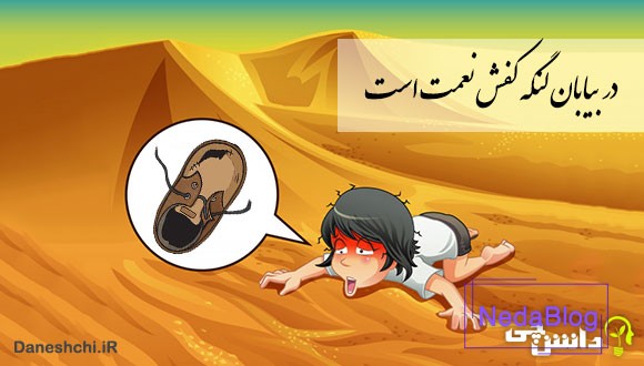 معنی در بیابان لنگه کفش نعمت است