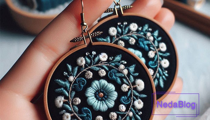 مراحل گام&zwnj;به&zwnj;گام ساخت گوشواره گلدوزی