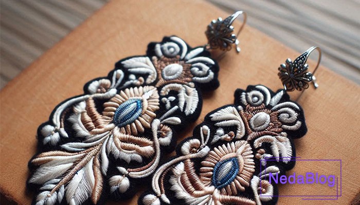 آموزش ساخت گوشواره گلدوزی در خانه