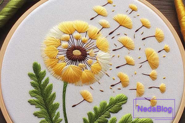 طرح گلدوزی قاصدک