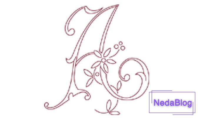 حروف گلدار انگلیسی