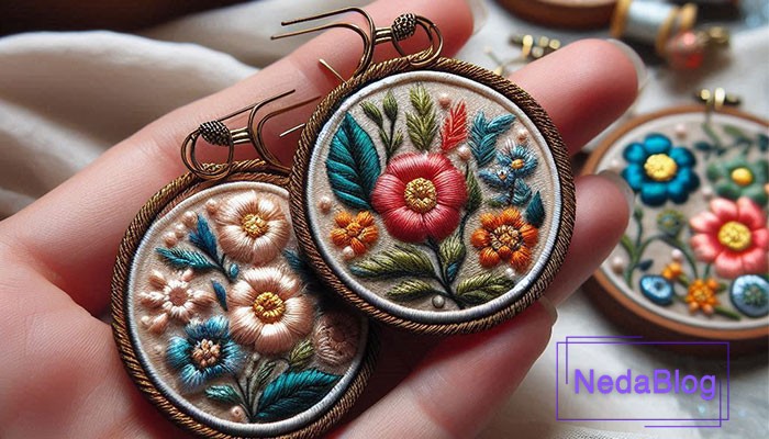آموزش ساخت گوشواره گلدوزی در خانه