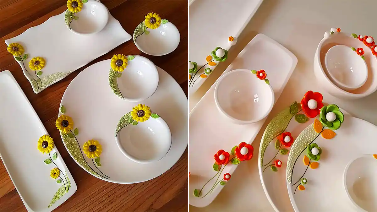 ظروف سفالی فانتزی دست ساز