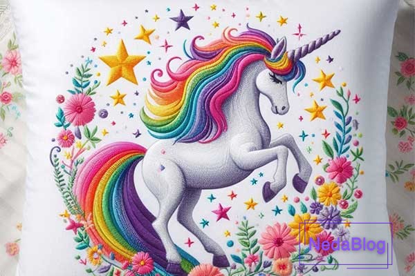 طرح خام گلدوزی گلدوزی اسب تک شاخ