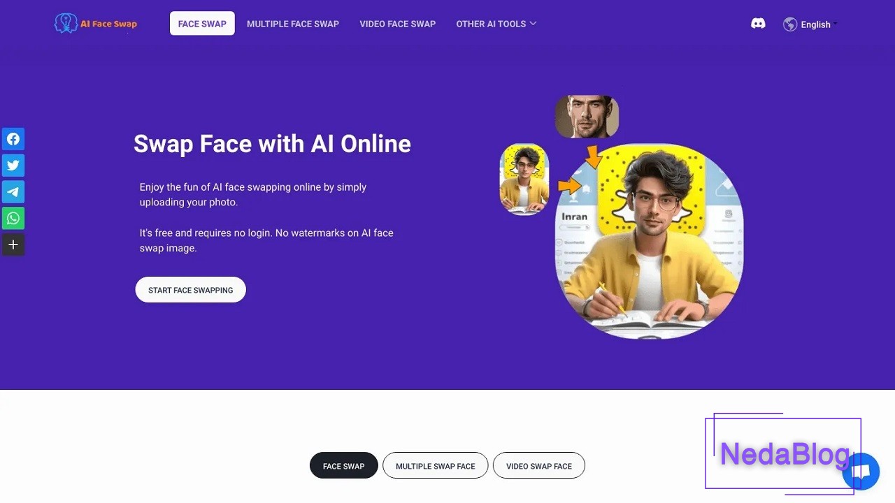 سایت هوش مصنوعی عکس چهره aifaceswap.io؛ بدون نیاز به ثبت نام