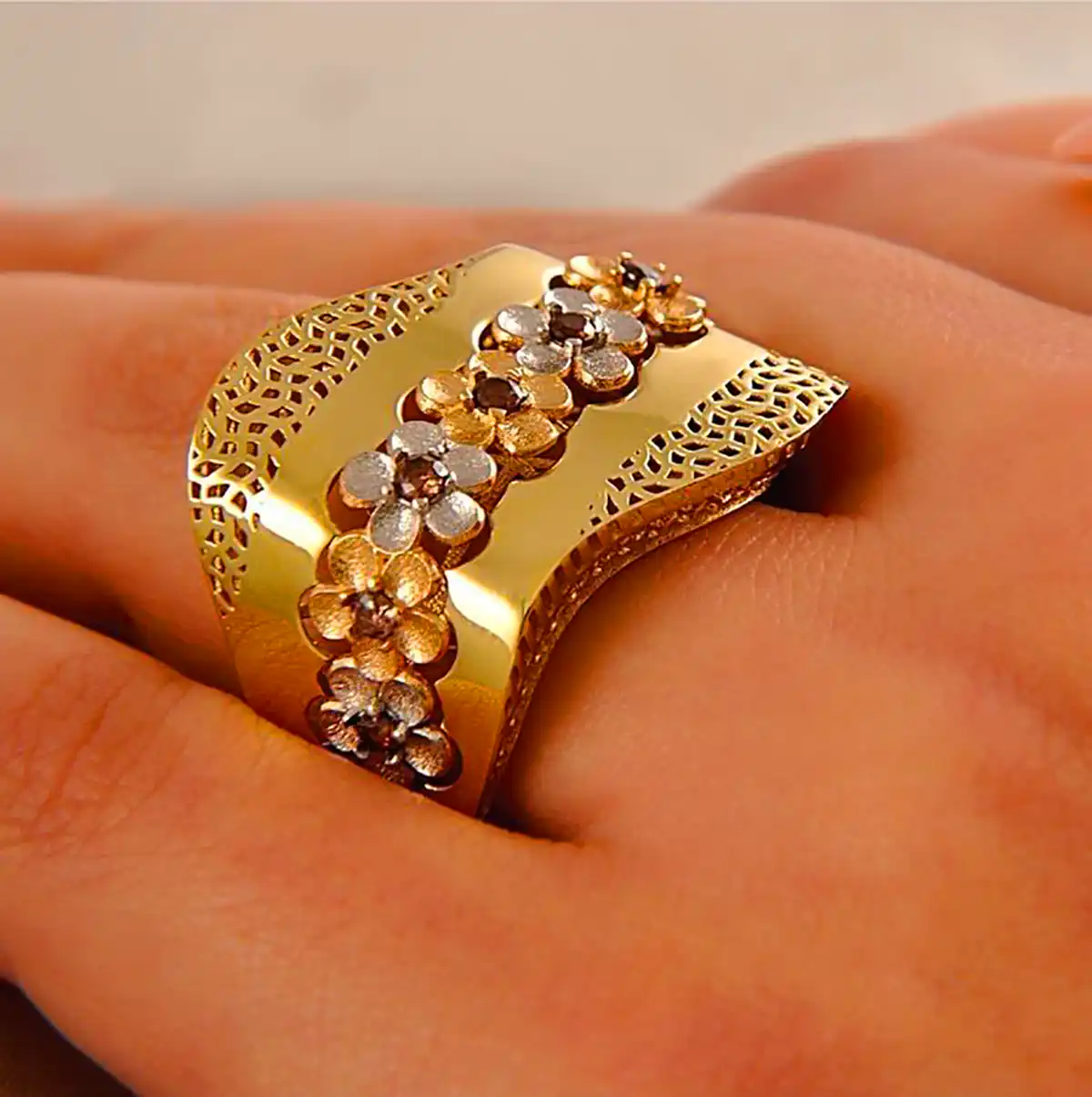 انگشتر طلا نما دار جدید