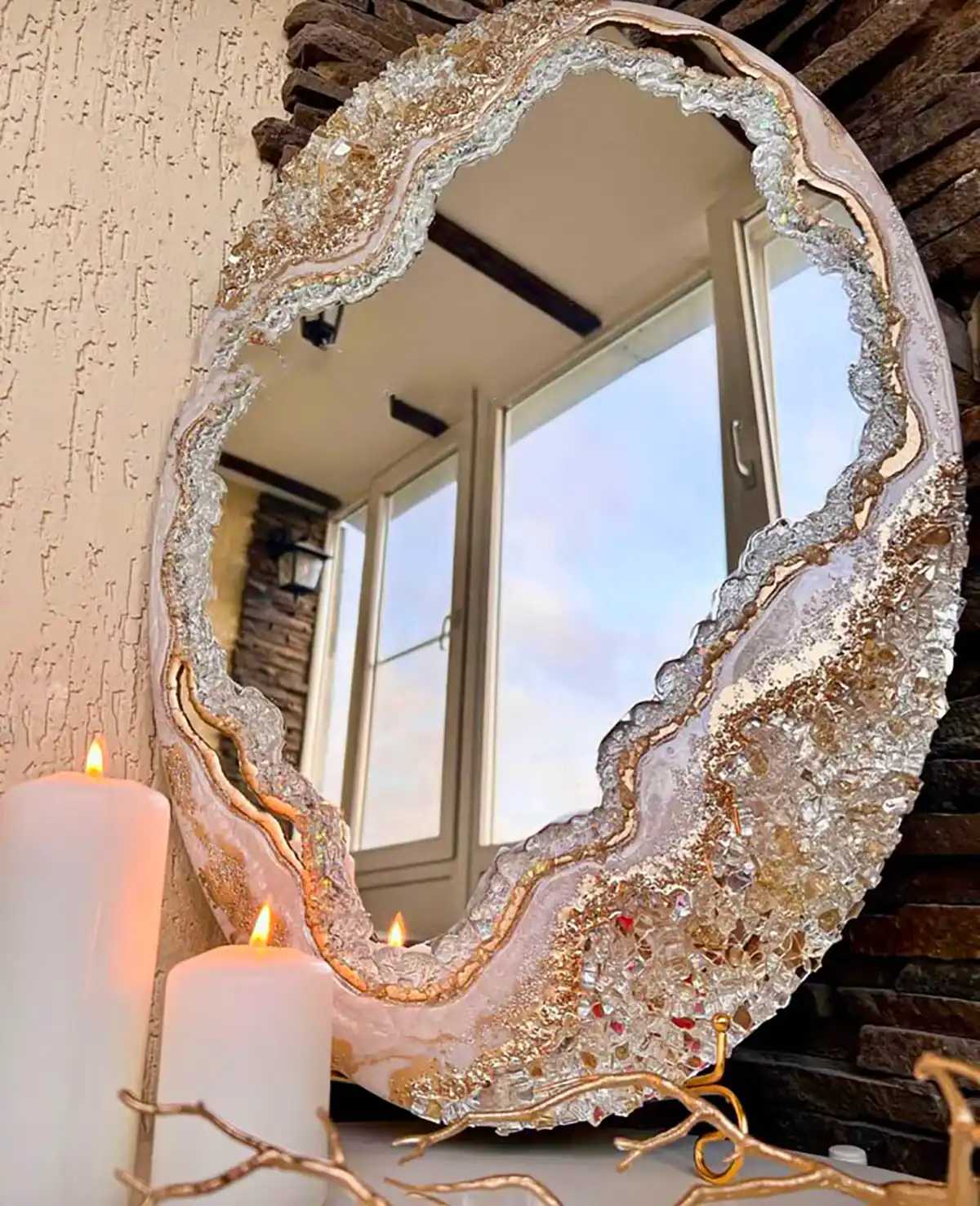 آینه دیواری رزین