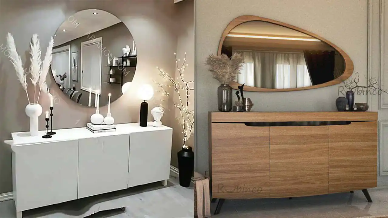 مدل آینه برای کنسول + ترکیب فوق العاده از آینه با کنسول ساخته امسال