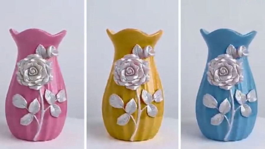 آموزش درست کردن گلدان با بطری پلاستیکی و سیمان سفید به روش هنرمند بنگلادشی