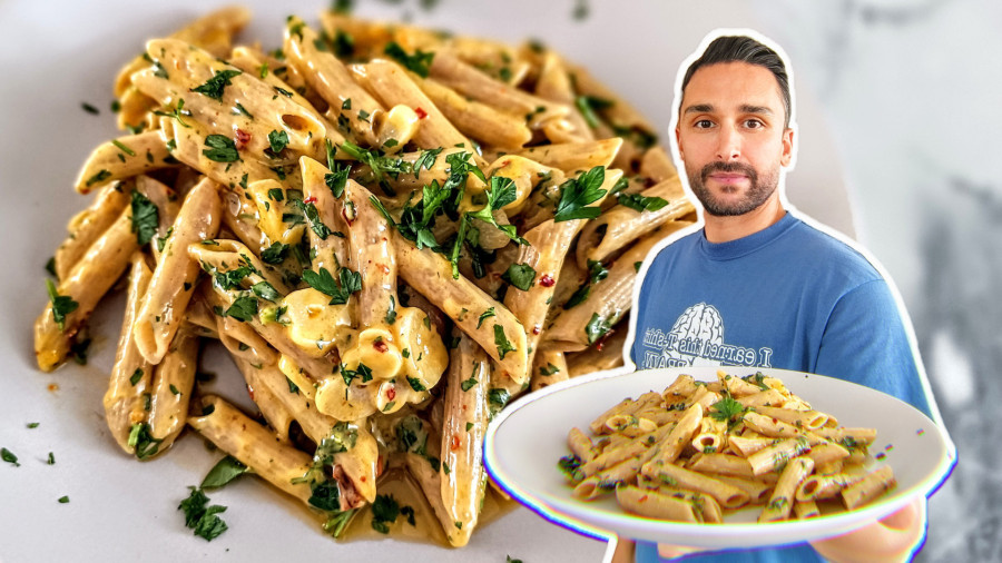 طرز تهیه پاستا سیر و جعفری  راحت و آسان